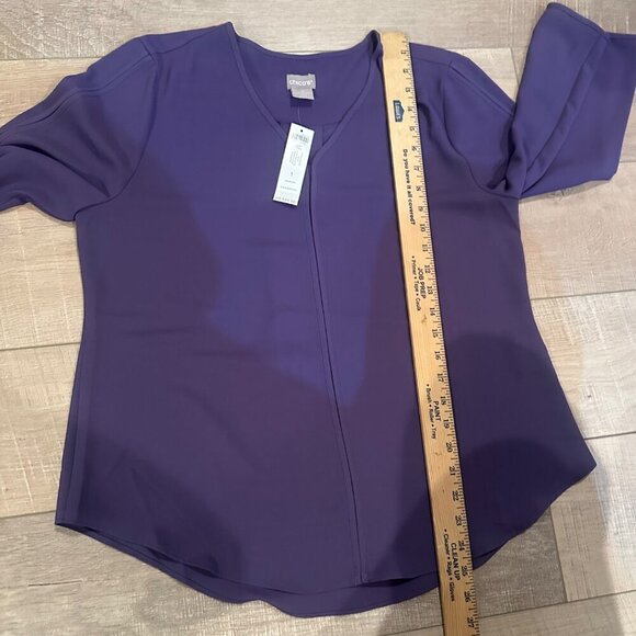 CHICOS WOMENS SIZE 1 PURPLE BLOUSE NEW US SIZE 8/10 - Picture 6 of 8
